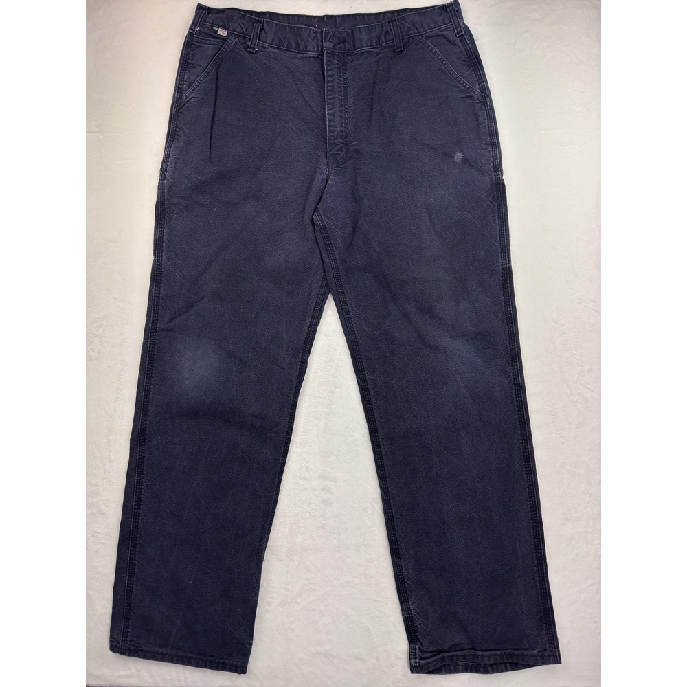 Carhartt Pants‎ Mens 38x31 Blue FR Canvas Carpenter Flame Resistant Work Utility